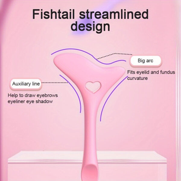 1pc Silicone Makeup Stencil Tool, Multi-Functional Winged Eyeliner & Lipstick Guide, Easy Application Mask Template, No Electricity Needed, for Beginners, Makeup Application Aid|Heartshaped Design|Flexible Silicone Tool - Image 8