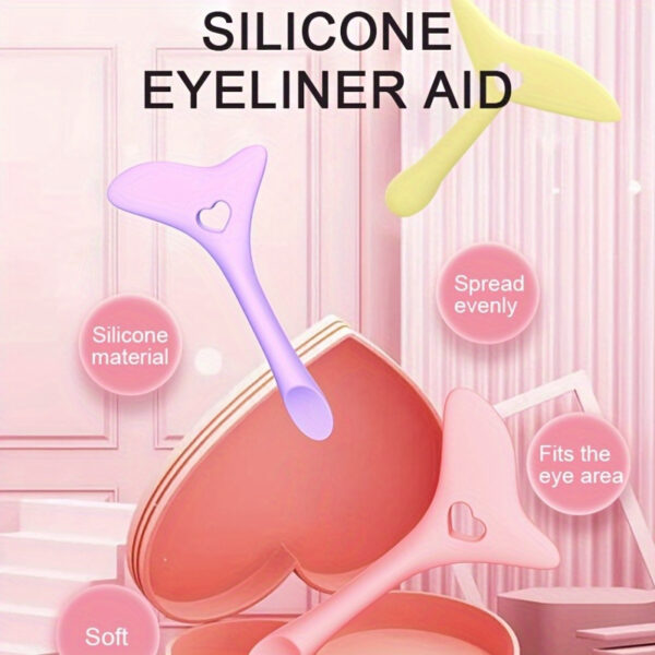 1pc Silicone Makeup Stencil Tool, Multi-Functional Winged Eyeliner & Lipstick Guide, Easy Application Mask Template, No Electricity Needed, for Beginners, Makeup Application Aid|Heartshaped Design|Flexible Silicone Tool - Image 10