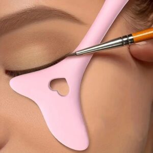 1pc Silicone Makeup Stencil Tool, Multi-Functional Winged Eyeliner & Lipstick Guide, Easy Application Mask Template, No Electricity Needed, for Beginners, Makeup Application Aid|Heartshaped Design|Flexible Silicone Tool