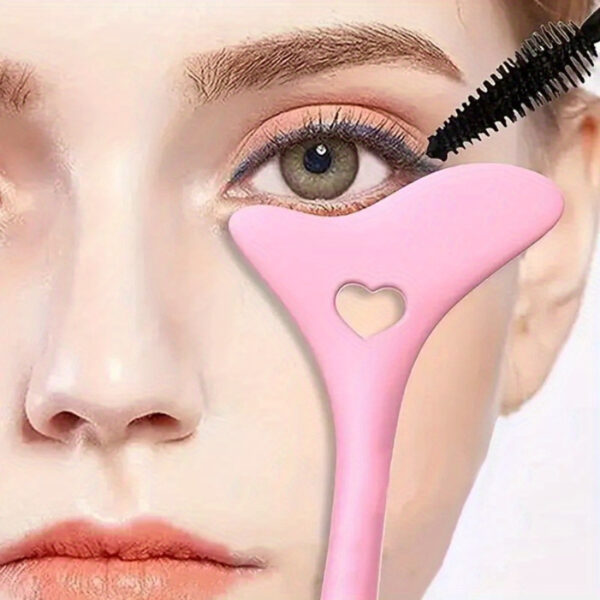 1pc Silicone Makeup Stencil Tool, Multi-Functional Winged Eyeliner & Lipstick Guide, Easy Application Mask Template, No Electricity Needed, for Beginners, Makeup Application Aid|Heartshaped Design|Flexible Silicone Tool - Image 4