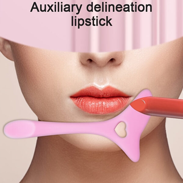 1pc Silicone Makeup Stencil Tool, Multi-Functional Winged Eyeliner & Lipstick Guide, Easy Application Mask Template, No Electricity Needed, for Beginners, Makeup Application Aid|Heartshaped Design|Flexible Silicone Tool - Image 2