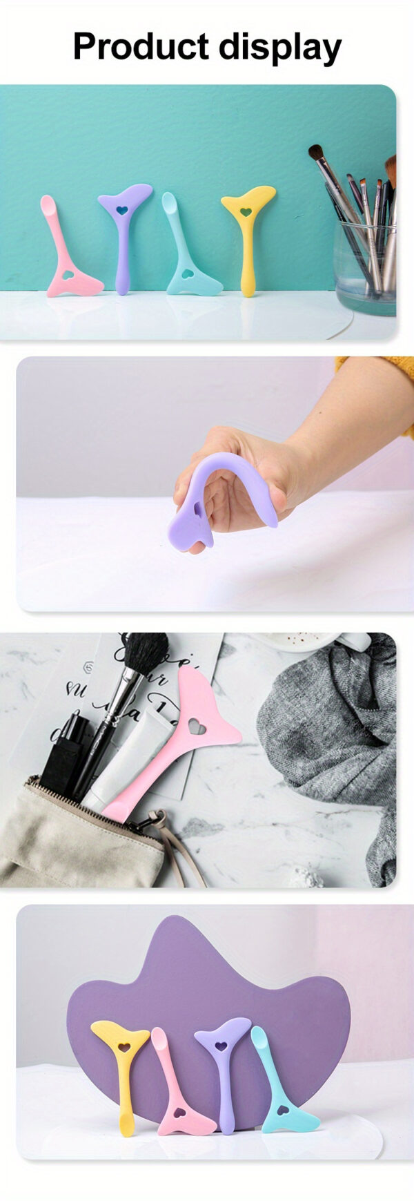 1pc Silicone Makeup Stencil Tool, Multi-Functional Winged Eyeliner & Lipstick Guide, Easy Application Mask Template, No Electricity Needed, for Beginners, Makeup Application Aid|Heartshaped Design|Flexible Silicone Tool - Image 16