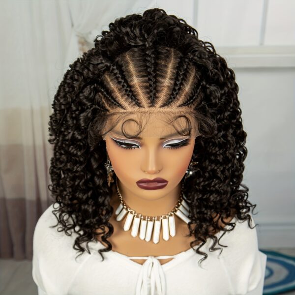 Elegant Jerry Curly Lace Front Wig for Women - 13x4 HD Transparent Lace, Lightweight Synthetic Hair, 180% Density, Versatile for All Skin Tones, Natural Look & Feel - Image 7