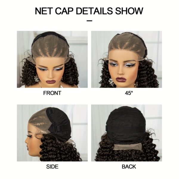 Elegant Jerry Curly Lace Front Wig for Women - 13x4 HD Transparent Lace, Lightweight Synthetic Hair, 180% Density, Versatile for All Skin Tones, Natural Look & Feel - Image 9