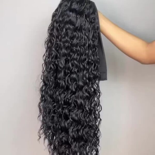 Headband Wigs Deep Wave Hair Wigs With Headband 24 Inch Long Wavy Synthetic Fiber Wigs With Headband Attached For Women - Image 8
