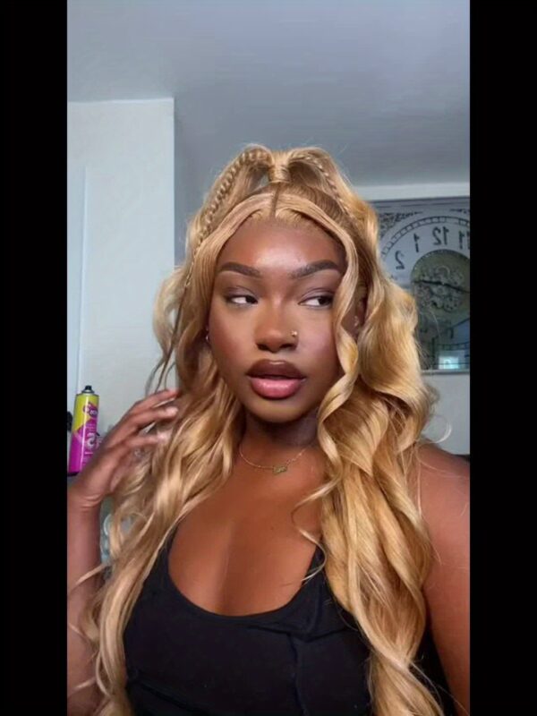 Hot Selling New Styles13x6 Ombre Honey Blonde Lace Front Wigs Human Hair, 27# Frontal Wigs Pre Plucked Bleached Knots Transparent Lace Front Wig Human Hair For Black Women Glueless Human Hair Wig - Image 17