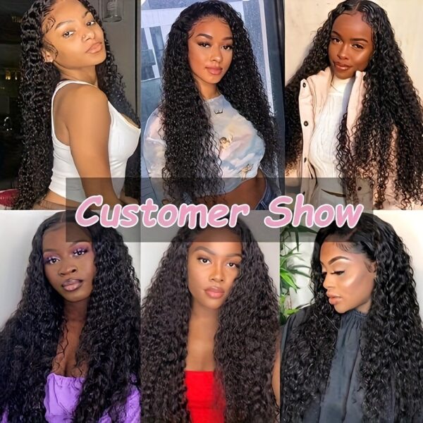Yavida Water Wave Lace Front Wig - 13x4 HD Transparent Glueless Design, Pre-Plucked with Baby Hair, 150% Density, Natural Black for Women, Perfect for Everyday or Vacation Style - Image 4