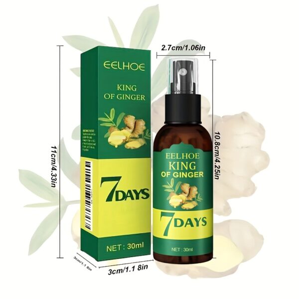 7 Day Ginger Hair Spray Nourishing Scalp Massage Hair Care Serum, Ginger Essential Oil Biotin Hair Care Serum For Softness Healthy Hair, Ginger Hair Care Essential Oil Suitable For All Hair Types -1.01OZ/PCS - Image 5