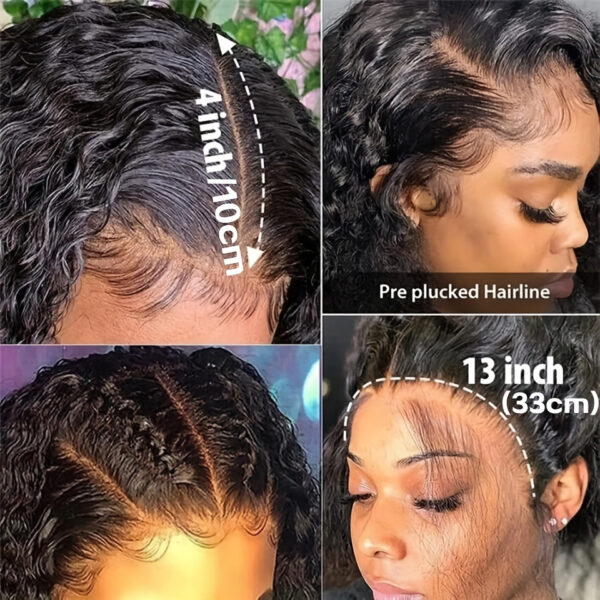 13x4 Lace Front Water Wave Wig - Brazilian Remy Human Hair, Long, Curly, Natural Look for Women, Stylish Hairpiece|Natural Hair Texture|Curly Hair Texture, Hair Wig - Image 26