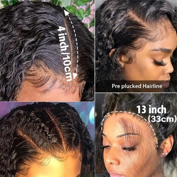 13x4 Lace Front Water Wave Wig - Brazilian Remy Human Hair, Long, Curly, Natural Look for Women, Stylish Hairpiece|Natural Hair Texture|Curly Hair Texture, Hair Wig - Image 7