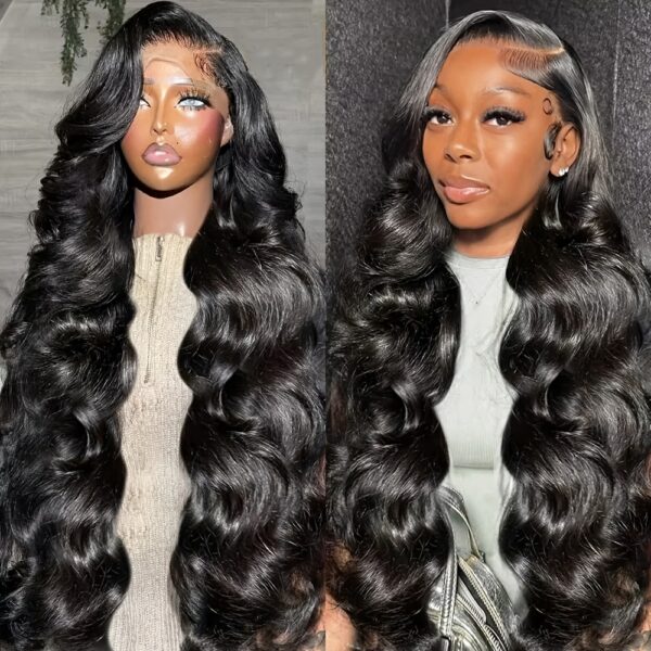 Funky Girl Brazilian Remy Human Hair Wig - Body Wave 13x6 Transparent Lace Front, Pre-Plucked with Baby Hair, 180% Density, Natural Black for Women, Elegant Style for All Ethnicities, Special Occasion Wig | Seamless Lace Front | Soft Texture Wig - Image 7