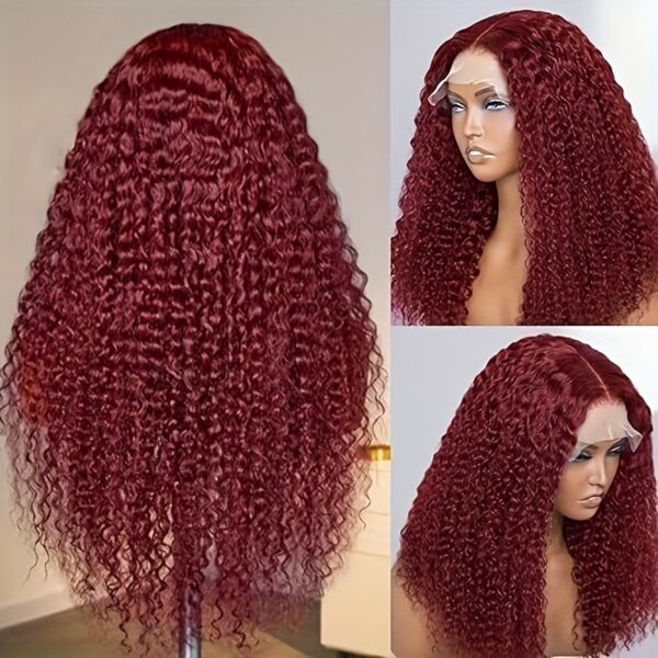 Hot Selling New Styles13x4 Lace Frontal Wigs Human Hair for Women 99J Burgundy HD Transparent Deep Wave Lace Front Wigs Human Hair Pre Plucked Wine Red Glueless Lace Colored Wigs 26inch - Image 13