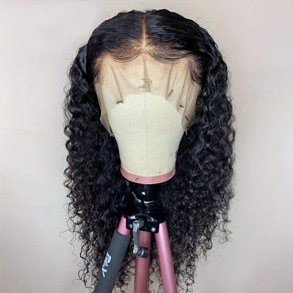 13x4 Lace Front Water Wave Wig - Brazilian Remy Human Hair, Long, Curly, Natural Look for Women, Stylish Hairpiece|Natural Hair Texture|Curly Hair Texture, Hair Wig - Image 2