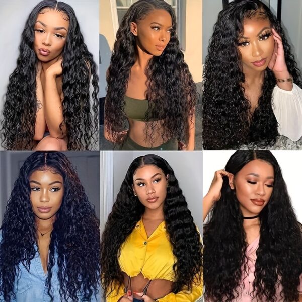 Yavida Water Wave Lace Front Wig - 13x4 HD Transparent Glueless Design, Pre-Plucked with Baby Hair, 150% Density, Natural Black for Women, Perfect for Everyday or Vacation Style - Image 12
