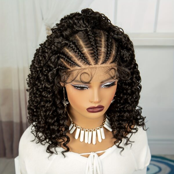 Elegant Jerry Curly Lace Front Wig for Women - 13x4 HD Transparent Lace, Lightweight Synthetic Hair, 180% Density, Versatile for All Skin Tones, Natural Look & Feel