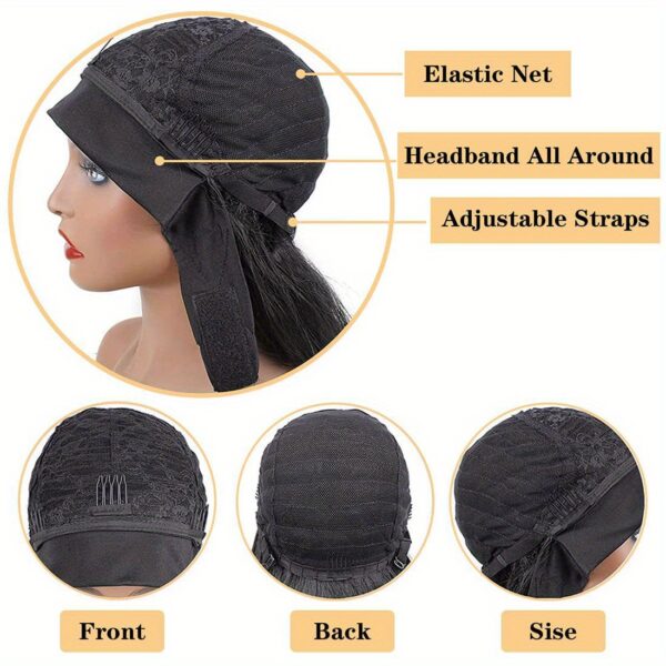 Headband Wigs Deep Wave Hair Wigs With Headband 24 Inch Long Wavy Synthetic Fiber Wigs With Headband Attached For Women - Image 12