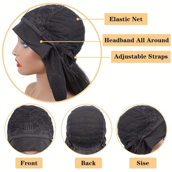 Headband Wigs Deep Wave Hair Wigs With Headband 24 Inch Long Wavy Synthetic Fiber Wigs With Headband Attached For Women - Image 6