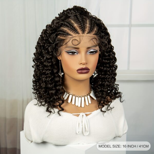 Elegant Jerry Curly Lace Front Wig for Women - 13x4 HD Transparent Lace, Lightweight Synthetic Hair, 180% Density, Versatile for All Skin Tones, Natural Look & Feel - Image 5