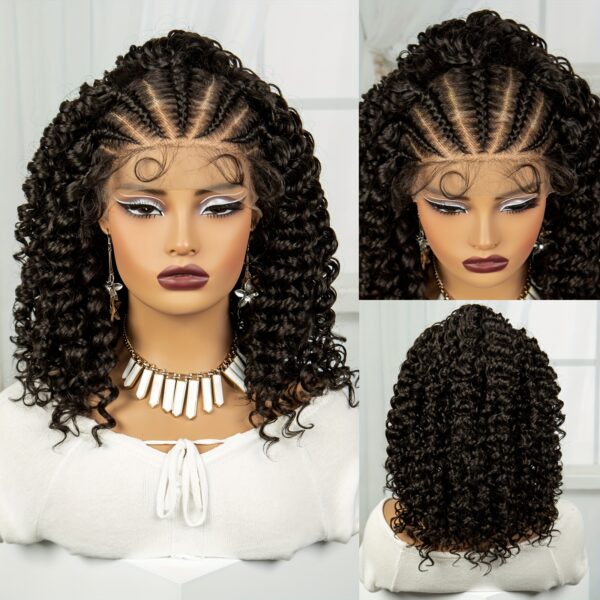 Elegant Jerry Curly Lace Front Wig for Women - 13x4 HD Transparent Lace, Lightweight Synthetic Hair, 180% Density, Versatile for All Skin Tones, Natural Look & Feel - Image 4