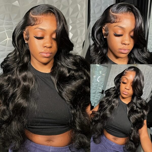 Funky Girl 13x4 Body Wave Lace Frontal Human Hair Wig for Women - Pre-Plucked, Natural Hairline, 150% Density, Elegant Style, Body Wave Curl, Natural Hairline Wig | Elegant Hairpiece | High Density Wig - Image 4