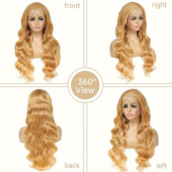 Hot Selling New Styles13x6 Ombre Honey Blonde Lace Front Wigs Human Hair, 27# Frontal Wigs Pre Plucked Bleached Knots Transparent Lace Front Wig Human Hair For Black Women Glueless Human Hair Wig - Image 4