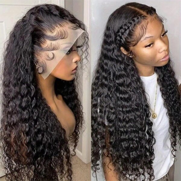 13x4 Lace Front Water Wave Wig - Brazilian Remy Human Hair, Long, Curly, Natural Look for Women, Stylish Hairpiece|Natural Hair Texture|Curly Hair Texture, Hair Wig - Image 18