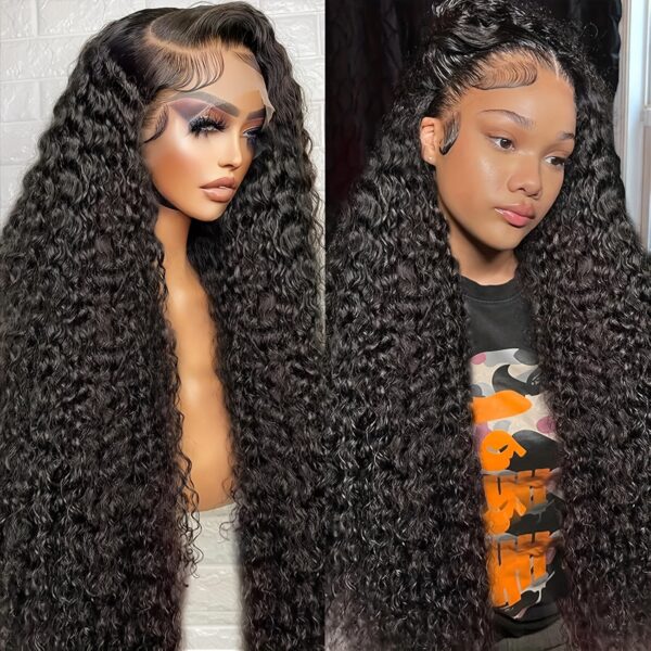 Deep Wave 13x4 Lace Frontal Wigs Deep Curly Lace Front Wig 16-28 Inch Lace Front Wigs Brazilian Human Hair Lace Front Wigs For Women 16-28 Inch - Image 2