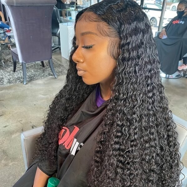 13x4 Lace Front Water Wave Wig - Brazilian Remy Human Hair, Long, Curly, Natural Look for Women, Stylish Hairpiece|Natural Hair Texture|Curly Hair Texture, Hair Wig - Image 6
