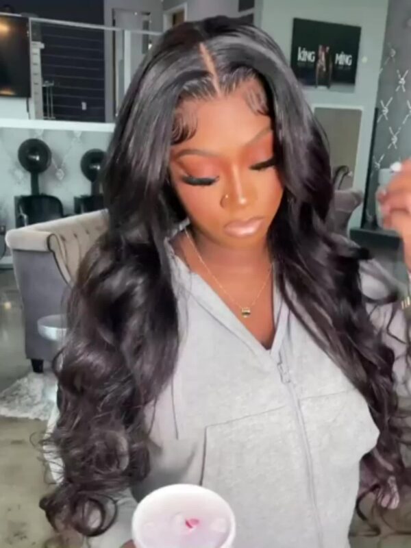 Funky Girl Brazilian Remy Human Hair Wig - Body Wave 13x6 Transparent Lace Front, Pre-Plucked with Baby Hair, 180% Density, Natural Black for Women, Elegant Style for All Ethnicities, Special Occasion Wig | Seamless Lace Front | Soft Texture Wig - Image 10