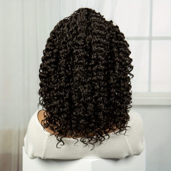Elegant Jerry Curly Lace Front Wig for Women - 13x4 HD Transparent Lace, Lightweight Synthetic Hair, 180% Density, Versatile for All Skin Tones, Natural Look & Feel - Image 3