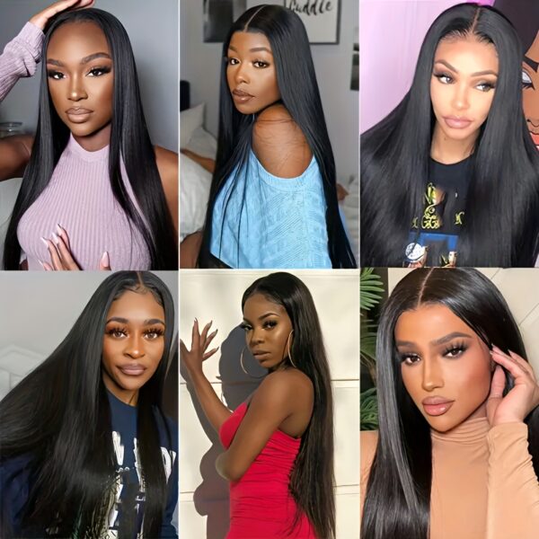 Yavida Glueless Human Hair Wig - 150% Density Straight 4x4 HD Lace Closure, Pre-Plucked & Pre-Cut, No Glue Needed, Ready to Wear for Women, Natural Look with Hairs, Versatile Styling Options, Versatile Hair Wig | Sleek Straight Wig | Realistic Hair Textur - Image 7