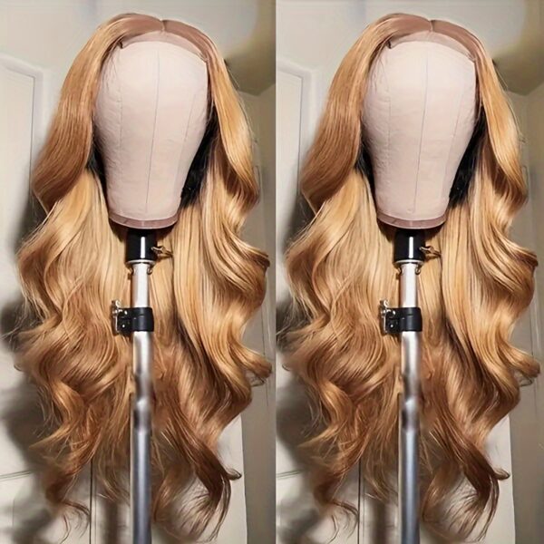 Hot Selling New Styles13x6 Ombre Honey Blonde Lace Front Wigs Human Hair, 27# Frontal Wigs Pre Plucked Bleached Knots Transparent Lace Front Wig Human Hair For Black Women Glueless Human Hair Wig - Image 11