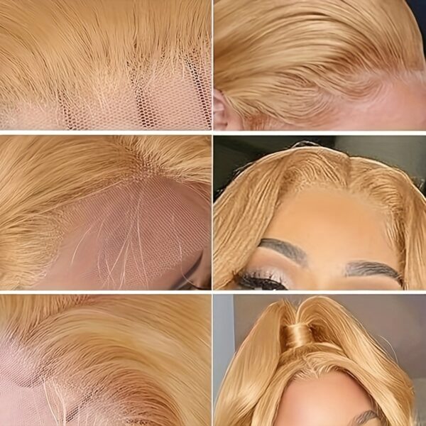 Hot Selling New Styles13x6 Ombre Honey Blonde Lace Front Wigs Human Hair, 27# Frontal Wigs Pre Plucked Bleached Knots Transparent Lace Front Wig Human Hair For Black Women Glueless Human Hair Wig - Image 13