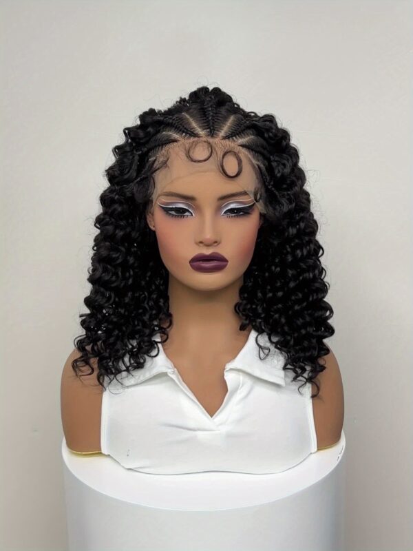 Elegant Jerry Curly Lace Front Wig for Women - 13x4 HD Transparent Lace, Lightweight Synthetic Hair, 180% Density, Versatile for All Skin Tones, Natural Look & Feel - Image 10
