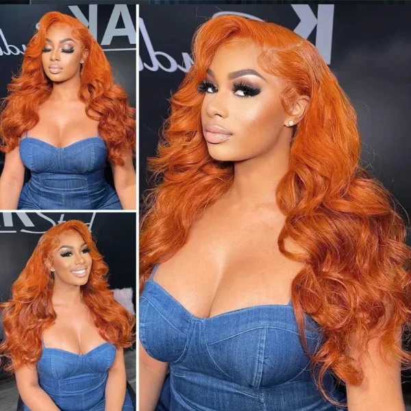 30 32 Inch Highlight 13x6 HD Lace Front Wigs Human Hair Ginger Orange 1B/350 Wet And Wavy 13x5 Body Wave Ombre Wig For Women - Image 11