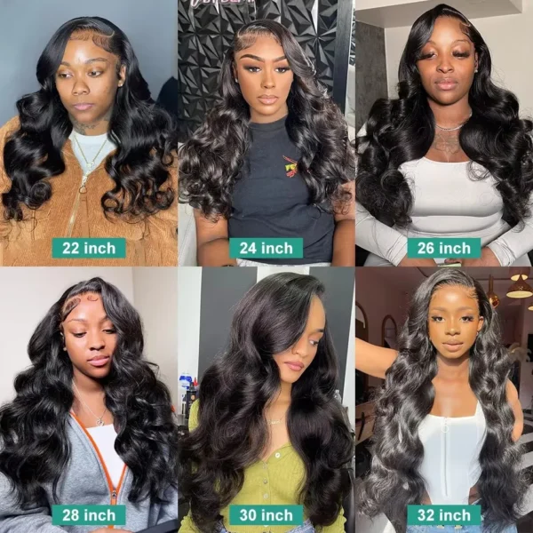 300% High Density 40 Inch Body Wave 13x4 13x6 HD Lace Front Human Hair Wigs Pre Plucked Water Wave Lace Frontal Wig For Women - Image 22