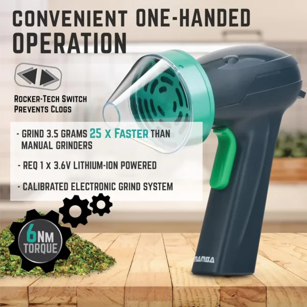 Mamba Monster 3.5g USB Powered Green Portable Electric Spice Mill  Herb Grinder. - Image 4