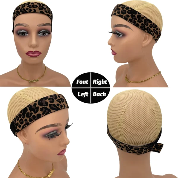 3 Pieces Wig Elastic Band Silvery Leopard Black Lace Melting Band for Laying Edges Down Meling Lace Wig Band Adjustable Band - Image 5