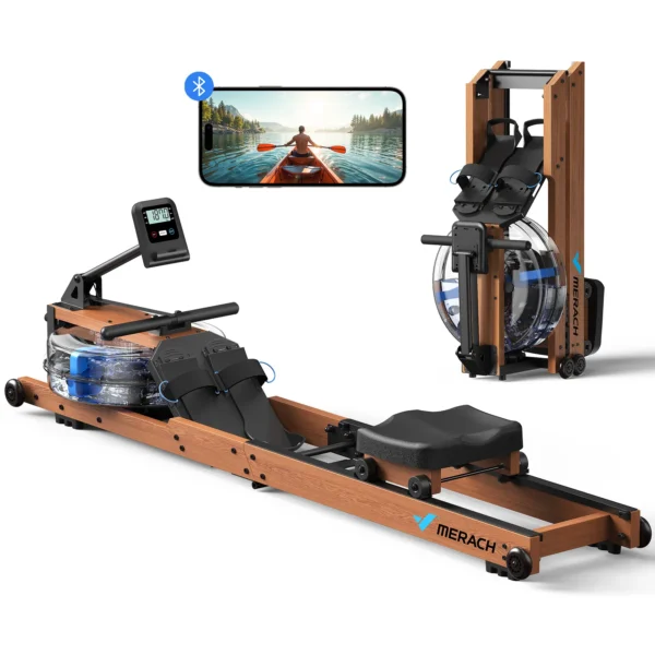 MERACH Water Rowing Machines for Home, Foldable Row Machine with 400LBS Weight Capacity, Dedicated Monitor and Comfortable Seat - Image 7