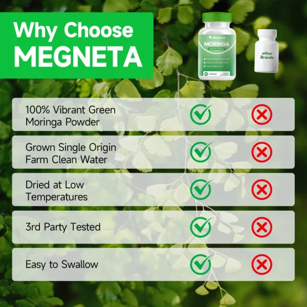 Moringa Powder Capsules - 800mg of Pure Nutrient-Rich Moringa Powder - A Natural Green Antioxidant Superfood - Supports Energy - Image 12