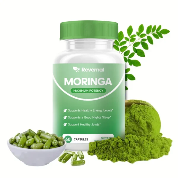 Moringa Powder Capsules - 800mg of Pure Nutrient-Rich Moringa Powder - A Natural Green Antioxidant Superfood - Supports Energy - Image 14