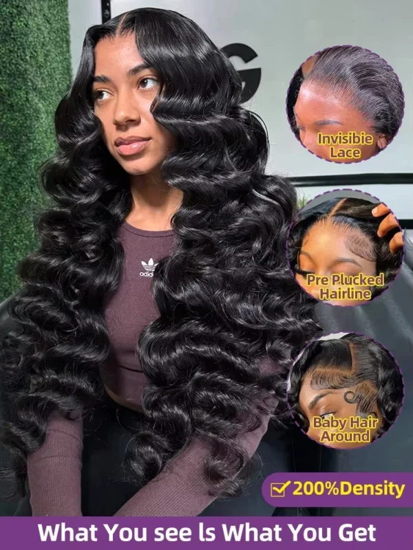 Mossily 300 Density Loose Wave 13x4 HD Lace Front Wig 40 Inch Brazilian Curly Deep Wave 13x6 Lace Frontal Human Hair Wigs Women - Image 4