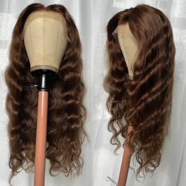 Mossily HD 300% 30 40 Inchs 13x6 Body Wave Lace Front Human Hair Wigs Chocolate Brown 13x4 Lace Frontal Wig Transparent - Image 14
