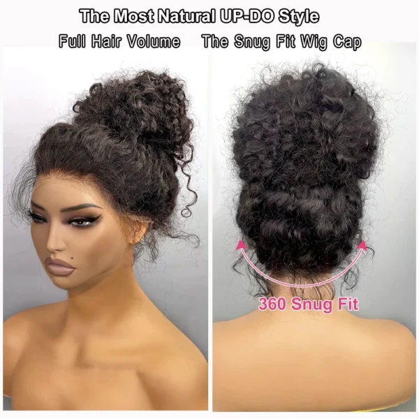 250 Density Invisible Strap 360 HD Full Lace Glueless Wig Deep Wave Frontal Wig Human Hair 30 Inch Water Wave Lace Front Wig - Image 5