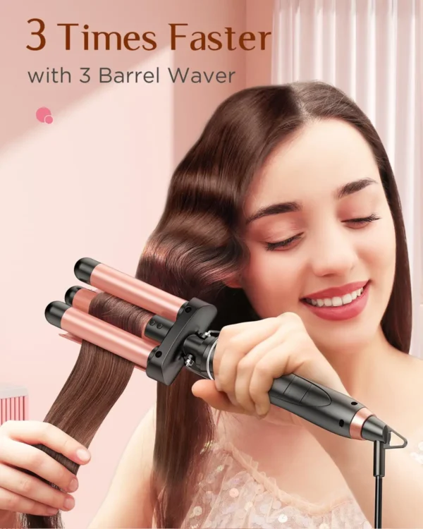 BESTOPE PRO 5 in 1 Wand Curling Iron-Curling Wand Set with Hair Straightener, 3 Barrels Hair Crimper Iron, 3 Ceramic Curling Iro - Image 5