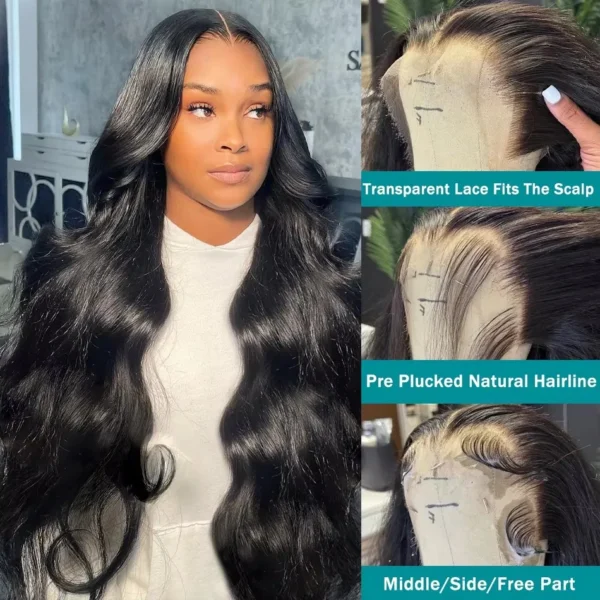 300% High Density 40 Inch Body Wave 13x4 13x6 HD Lace Front Human Hair Wigs Pre Plucked Water Wave Lace Frontal Wig For Women - Image 18