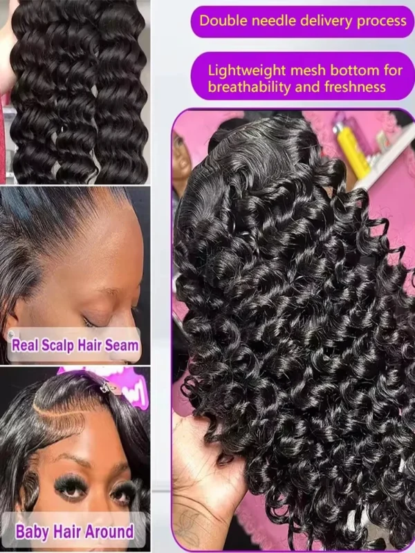 Mossily 300 Density Loose Wave 13x4 HD Lace Front Wig 40 Inch Brazilian Curly Deep Wave 13x6 Lace Frontal Human Hair Wigs Women - Image 2