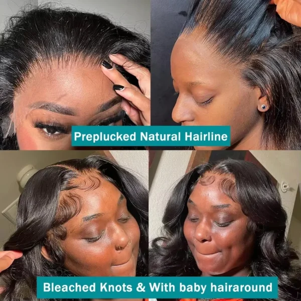 300% High Density 40 Inch Body Wave 13x4 13x6 HD Lace Front Human Hair Wigs Pre Plucked Water Wave Lace Frontal Wig For Women - Image 19