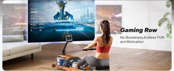 MERACH Water Rowing Machines for Home, Foldable Row Machine with 400LBS Weight Capacity, Dedicated Monitor and Comfortable Seat - Image 18