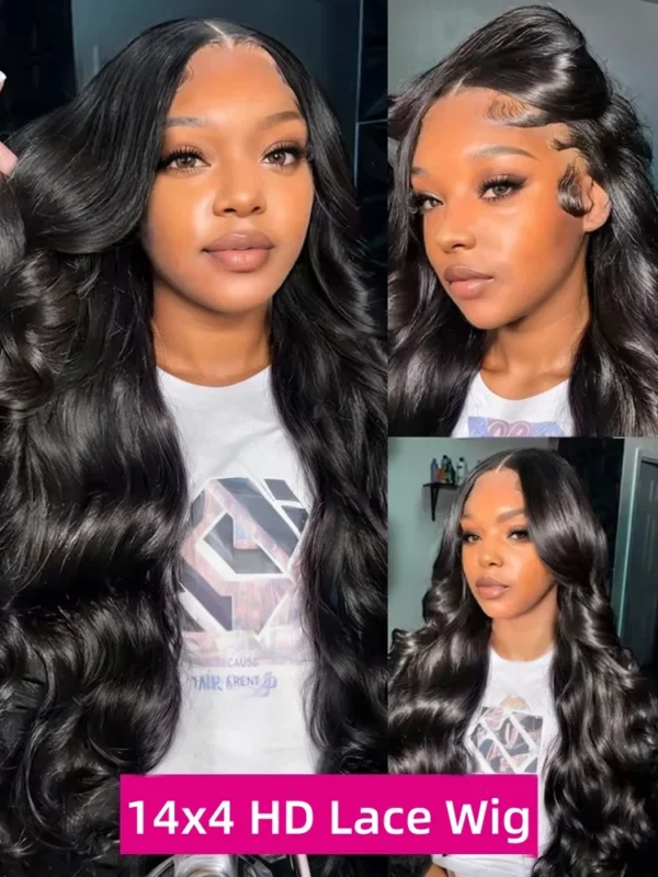 30 Inch 13x6 HD Lace Frontal Wigs Human Hair Body Wave 14x4 Transparent Front Water Wave Peruvian Raw Remy For Women 220 Density - Image 4